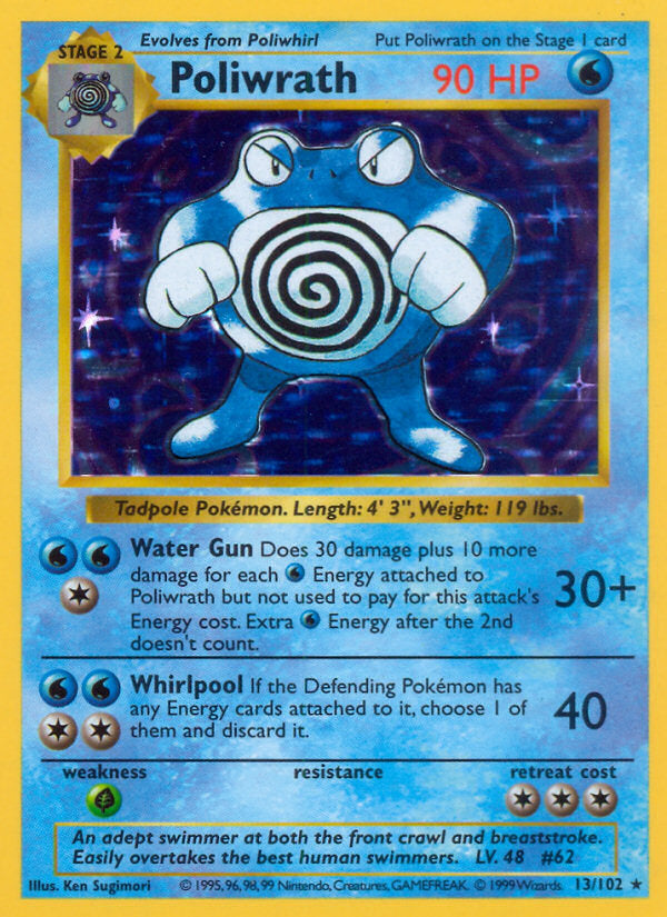 Base set Holo Poliwrath #13/102 shadowless